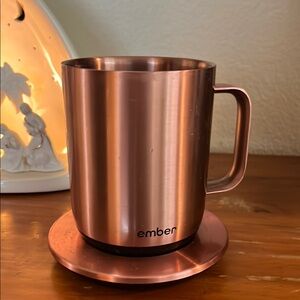 Copper Mug with Saucer